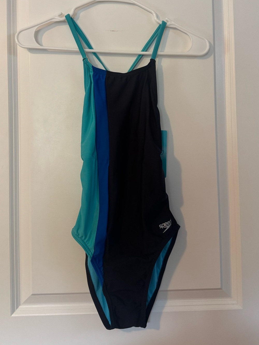 Speedo Women Swimsuit One Piece Endurance cheeky Tie Back Black‎ color Block NEW